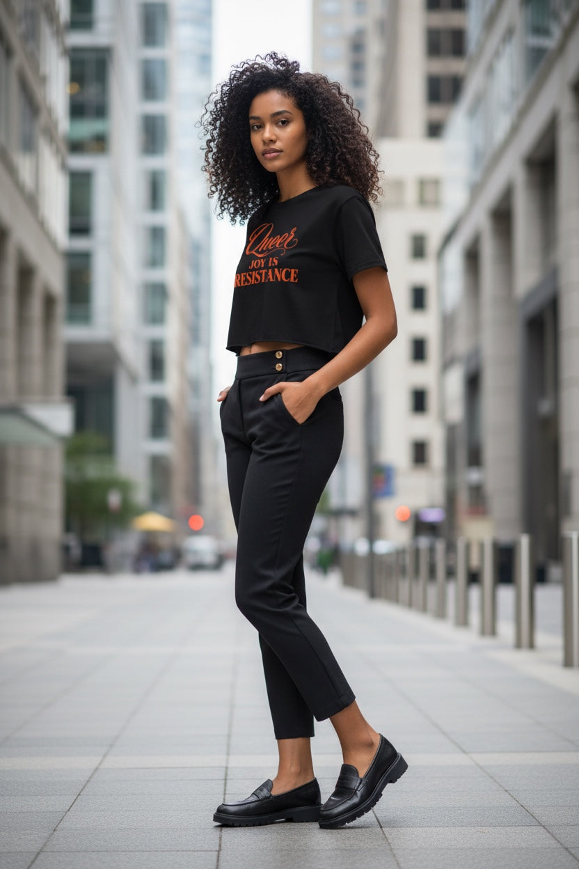 Off-Shoulder Rolled Hem Crewneck Tee |LESS SHAME MORE SEQUINS | CONVERSATION COLLECTION