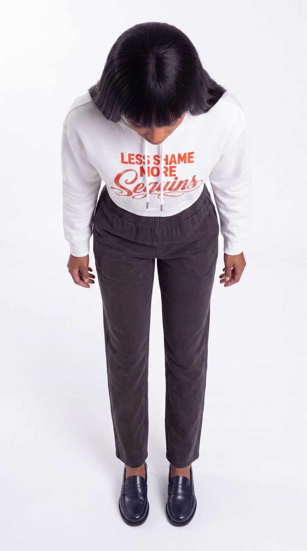 Women's Cropped Hoodie | LESS SHAME MORE SEQUINS