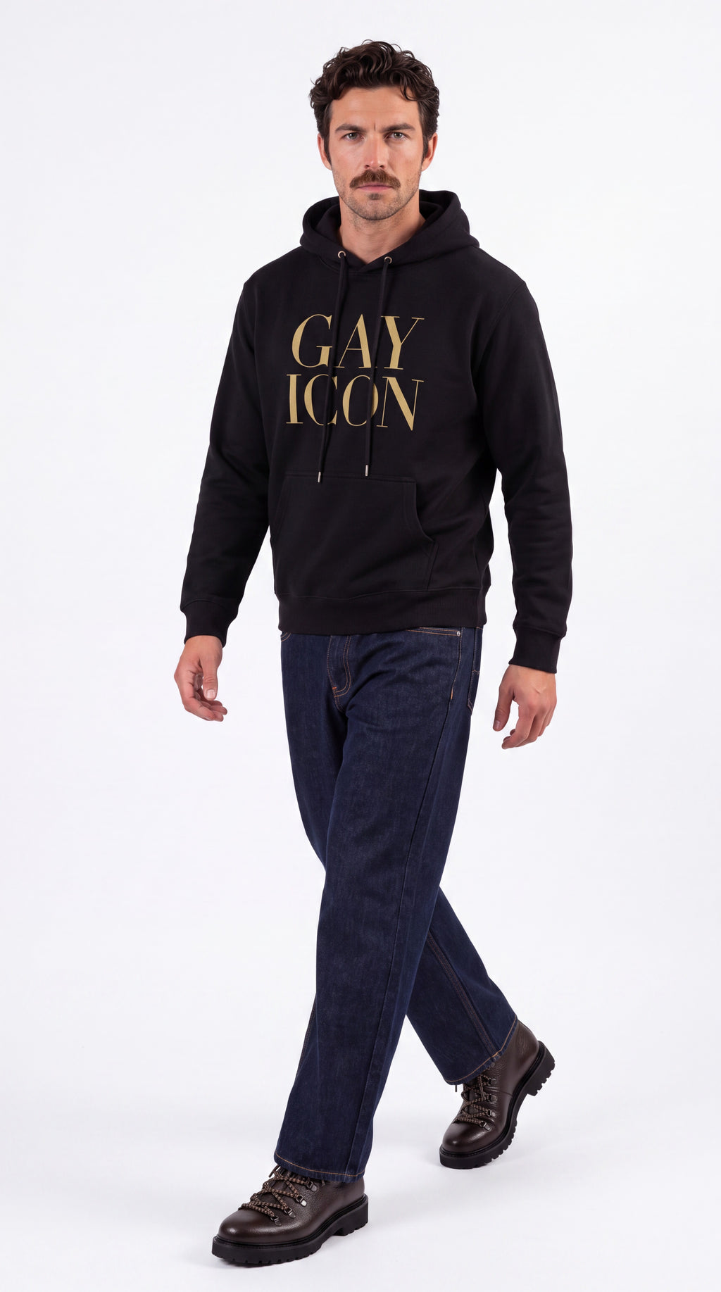 Unisex Heavyweight 100% Cotton Hoodie Gold Logo