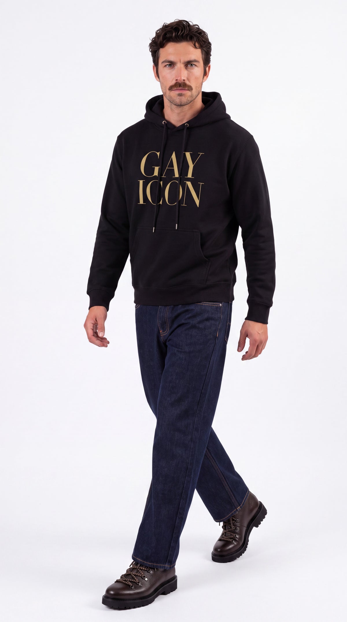 Unisex Heavyweight 100% Cotton Hoodie Gold Logo