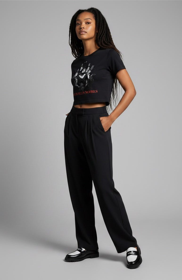 Fitted Crop Graphic Tee — LES ÉTOILES NOIRES | Theatre Aesthetic