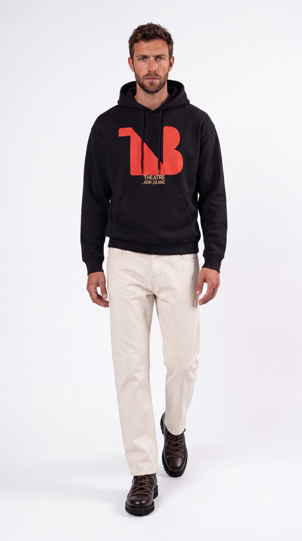 Unisex Heavyweight 100% Cotton Hoodie Red Logo