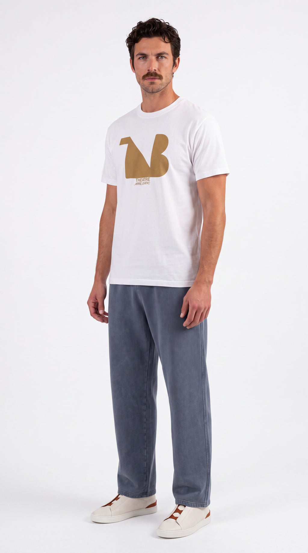 Unisex Seamless 100% Cotton Tee Gold Logo