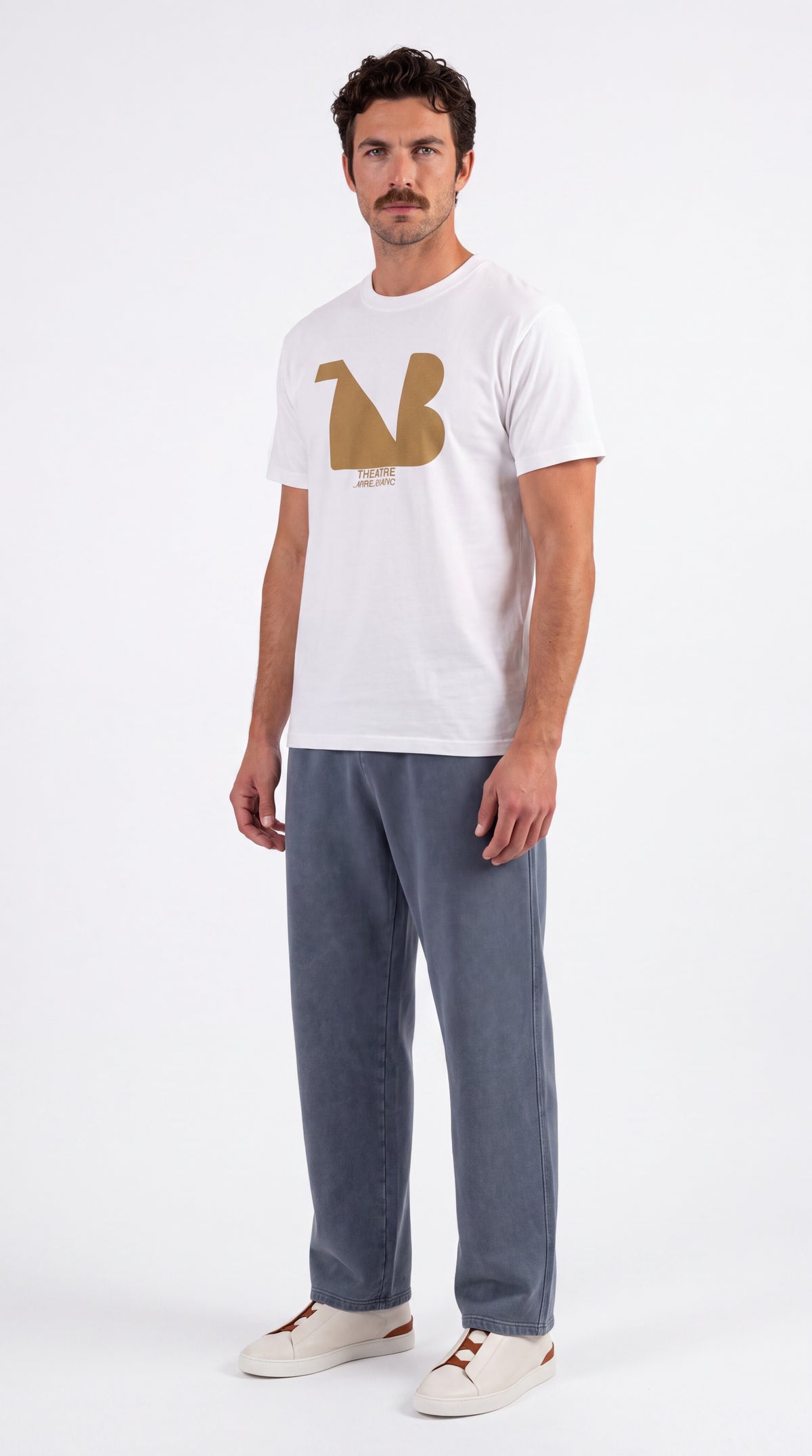 Unisex Seamless 100% Cotton Tee Gold Logo