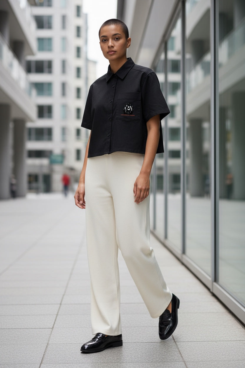 Women’s Crop Short Sleeve Shirt | DIVA IN PROGRESS | LE SALON NOIR