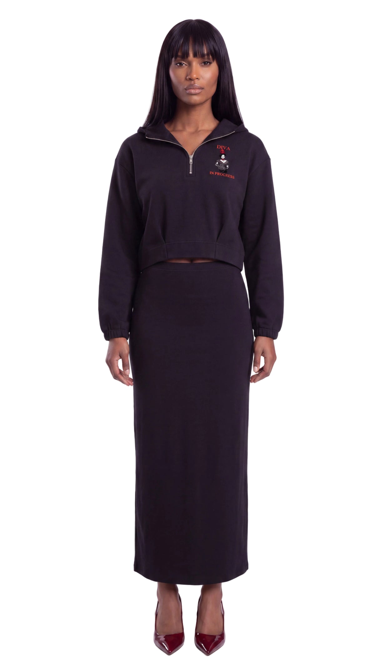 Women's Quarter-Zip Boxy Hoodie | DIVA IN PROGRESS