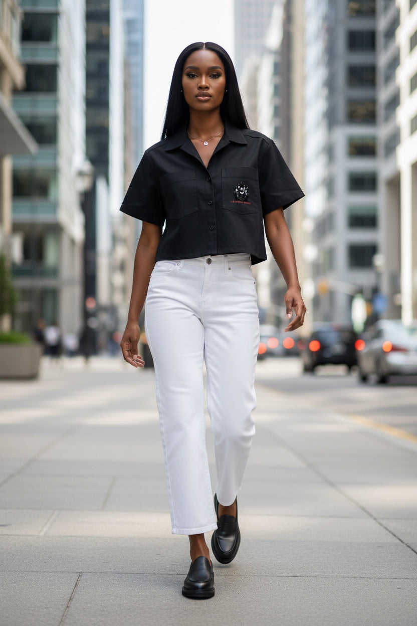 Women’s Crop Short Sleeve Shirt | DIVA IN PROGRESS | LE SALON NOIR