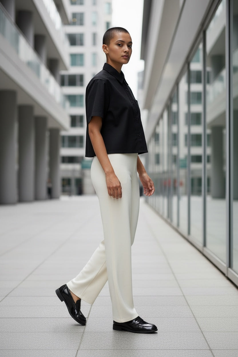Women’s Crop Short Sleeve Shirt | DIVA IN PROGRESS | LE SALON NOIR