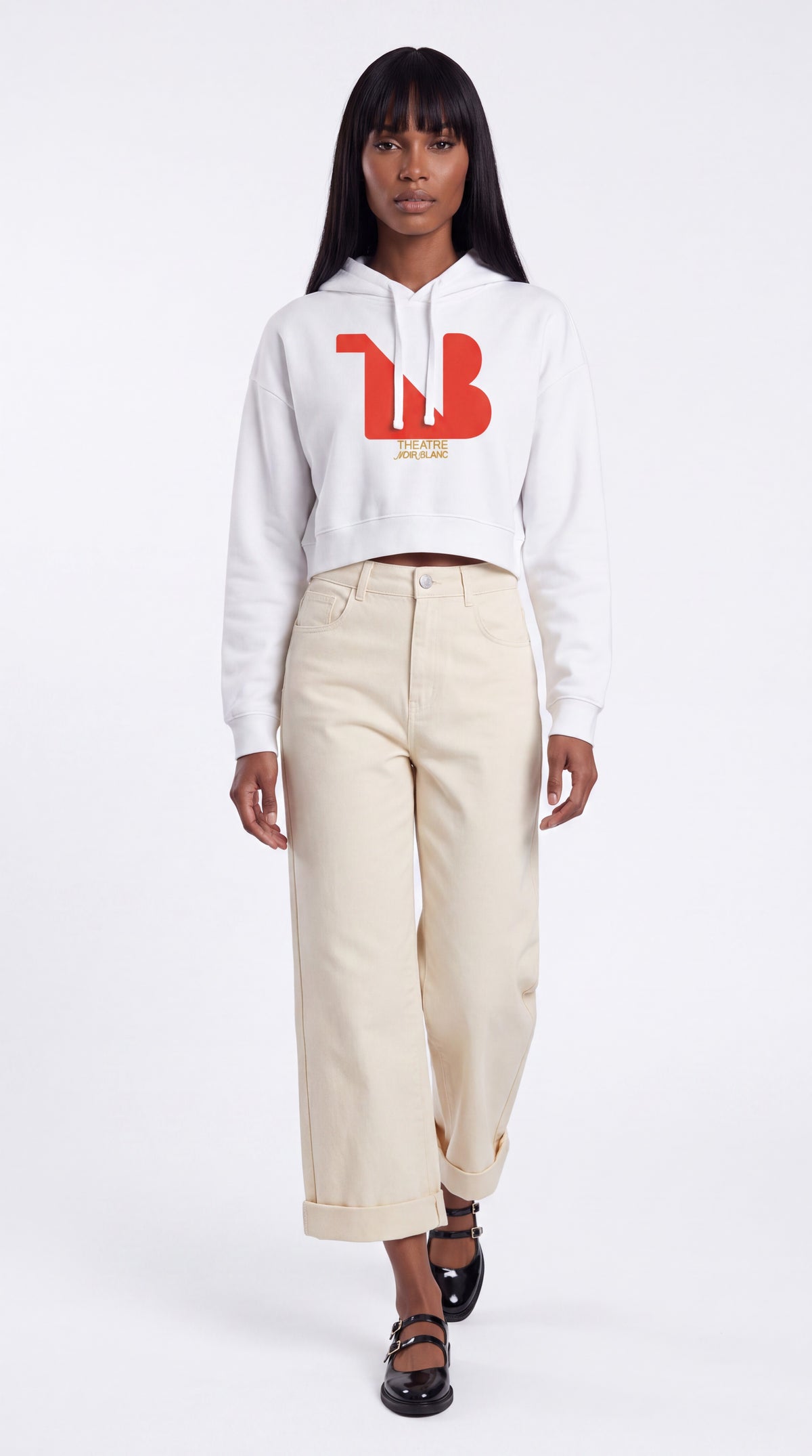 Women's Cropped Hoodie Red Logo