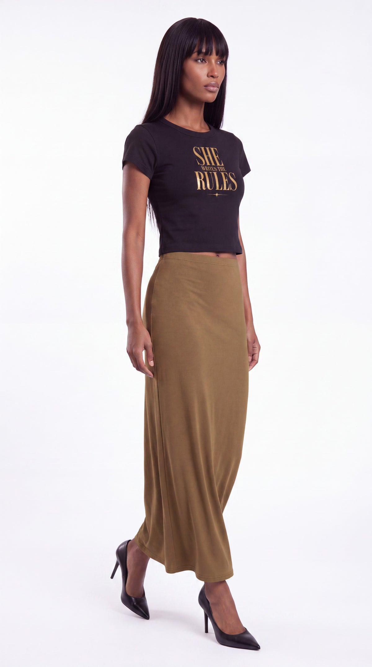 Women's Cropped Crewneck Tee  | SHE WRITES THE RULES