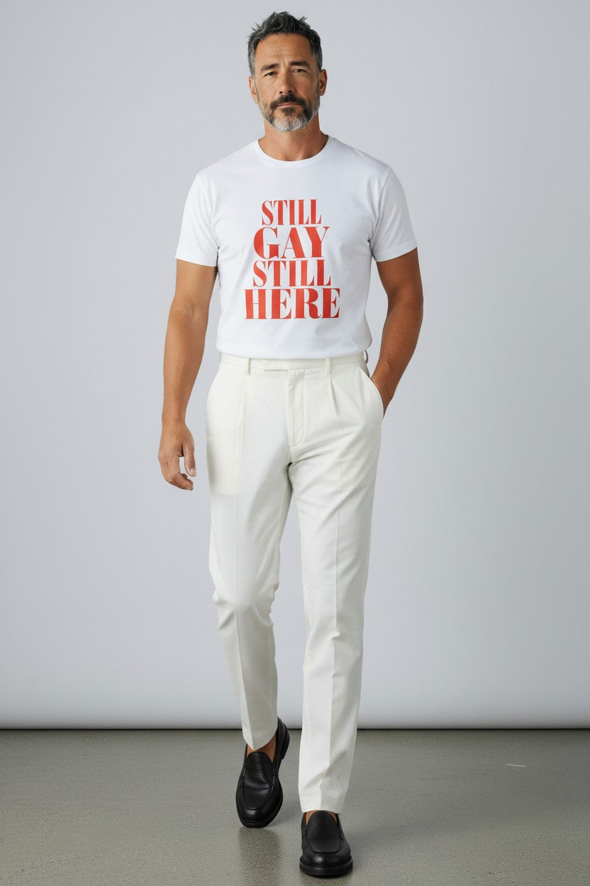 Crewneck Relaxed Fit Tee — STILL GAY STILL HERE | Gay Icon Collection