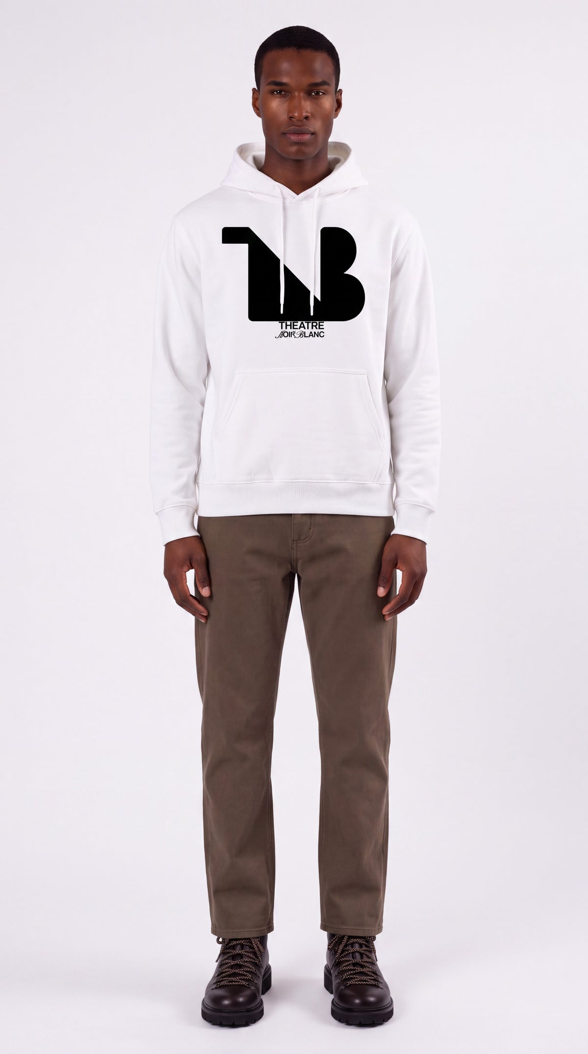 Unisex Heavyweight 100% Cotton Hoodie Black Logo