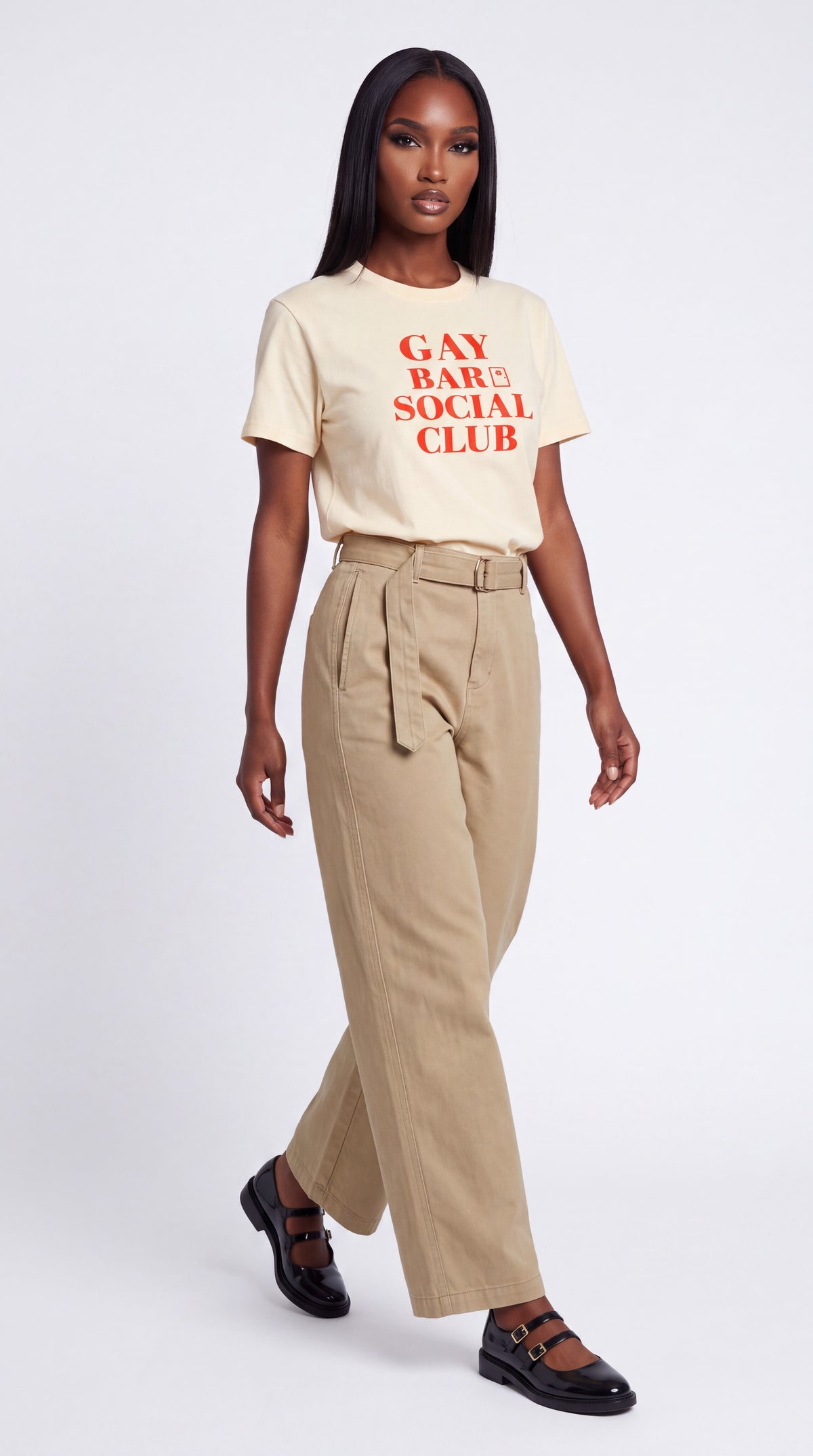 Unisex Seamless 100% Cotton Tee | GAY BAR SOCIAL CLUB Red Logo