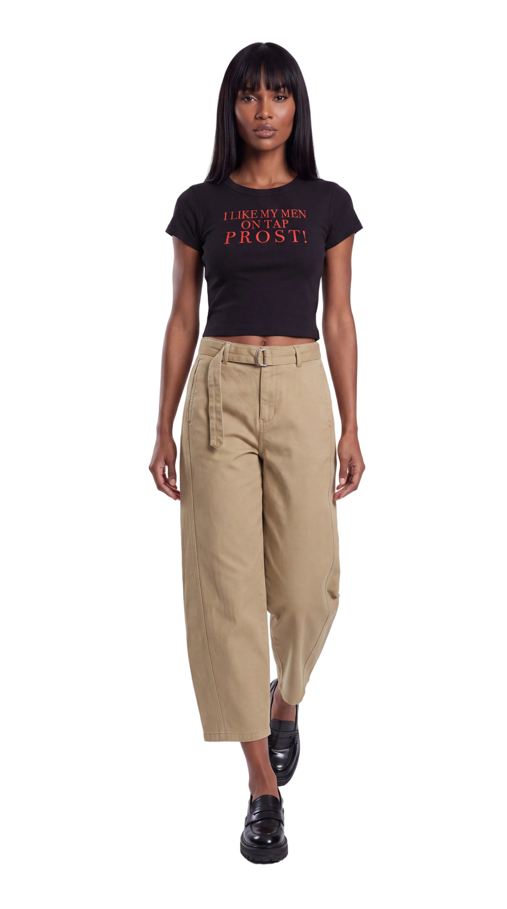 Women's Cropped Crewneck Tee | I LIKE MY MEN ON TAP PROST!