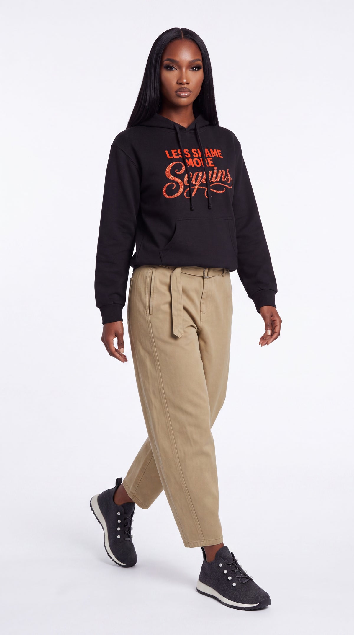 Unisex Heavyweight 100% Cotton Hoodie | LESS SHAME MORE SEQUINS
