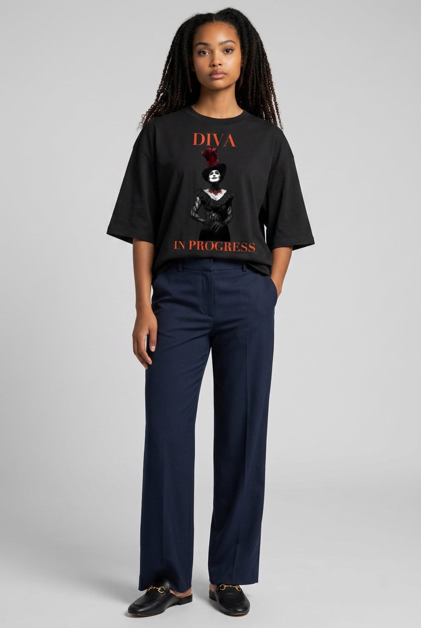 Oversized One-Piece Boxy Tee — DIVA IN PROGRESS | Statement Streetwear