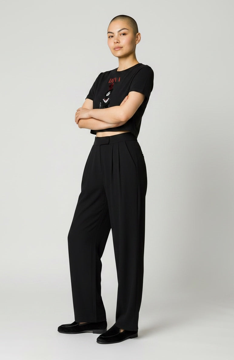 Fitted Crop Graphic Tee — DIVA IN PROGRESS | Noir Aesthetic
