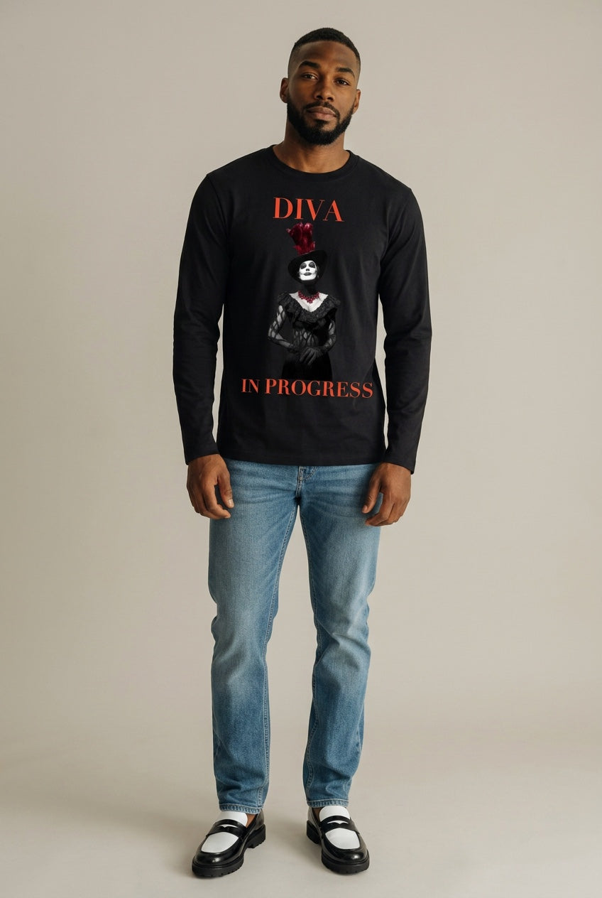 Heavyweight Long Sleeve Tee — DIVA IN PROGRESS | Noir Aesthetic