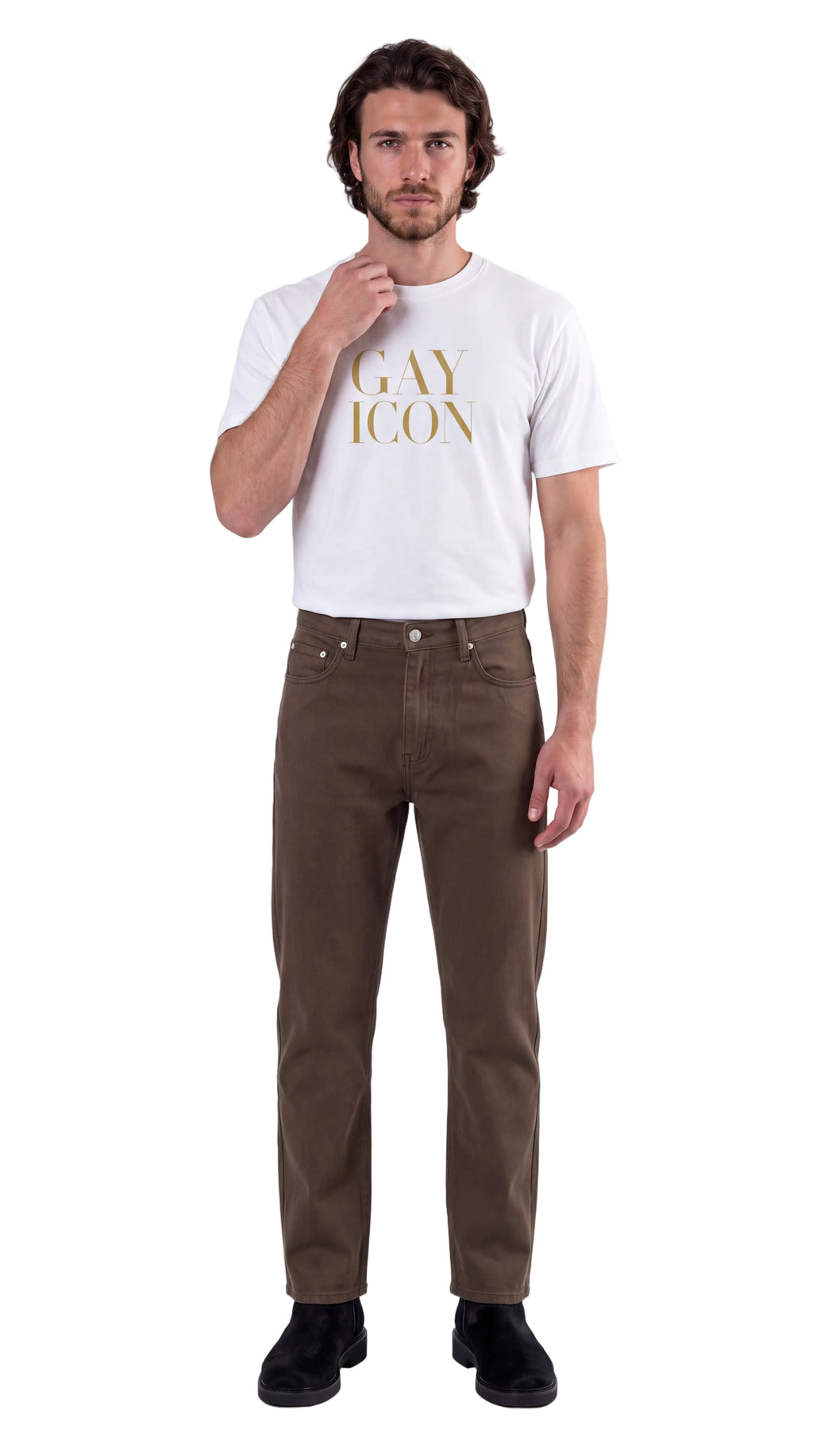 Unisex Seamless 100% Cotton Tee Gold Logo