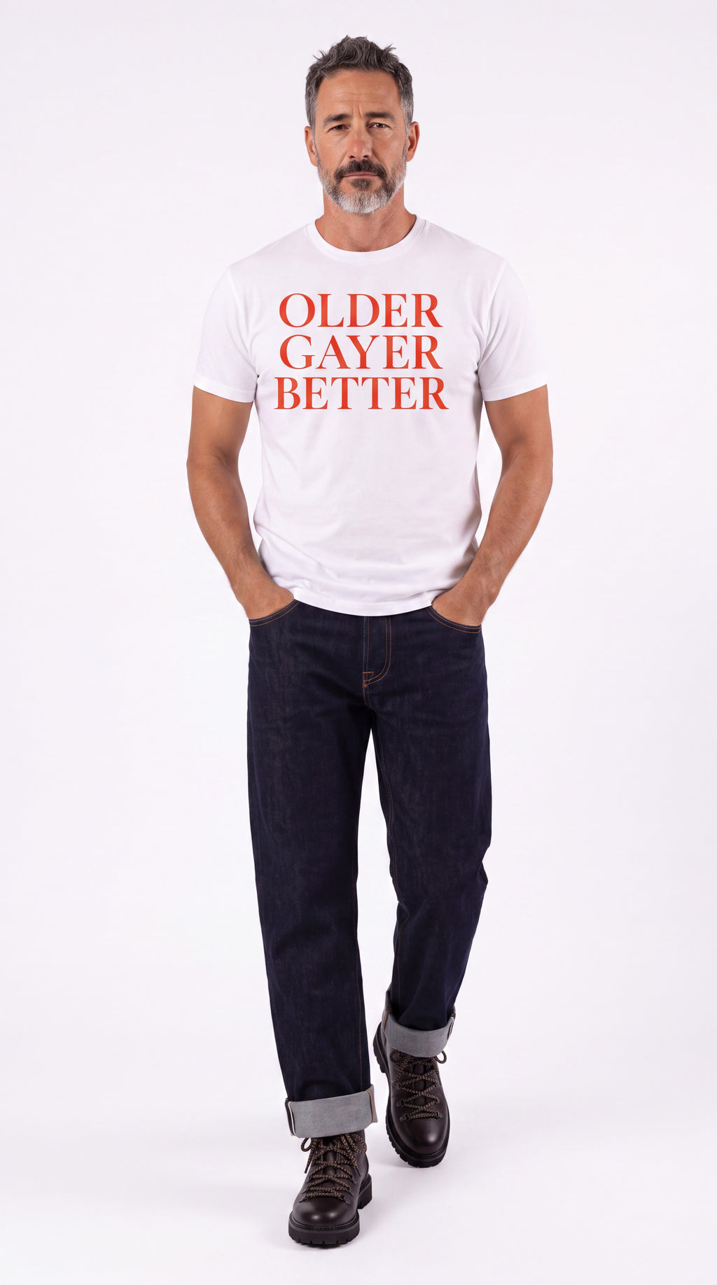 Unisex Seamless 100% Cotton Tee | OLDER GAYER BETTER