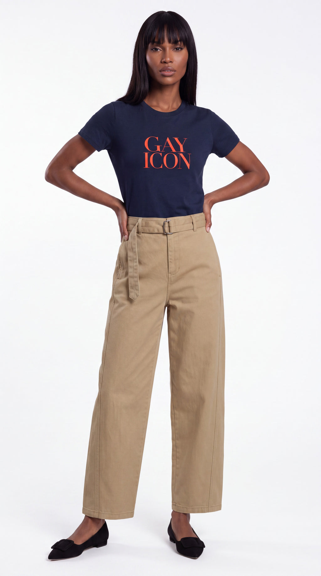 Women's Slim Fit Crewneck Tee Red Logo