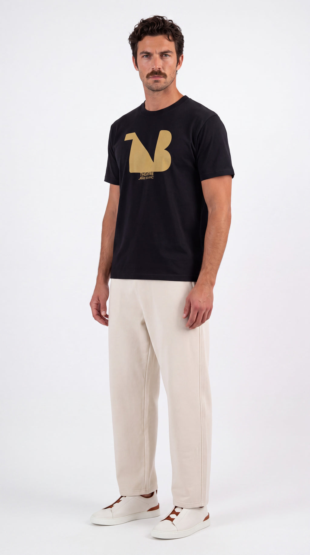 Unisex Seamless 100% Cotton Tee Gold Logo