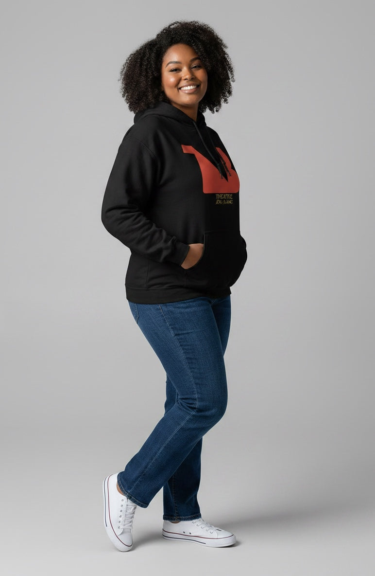 Theatre-Inspired Statement Hoodie — THEATRE NOIR BLANC | Noir Aesthetic