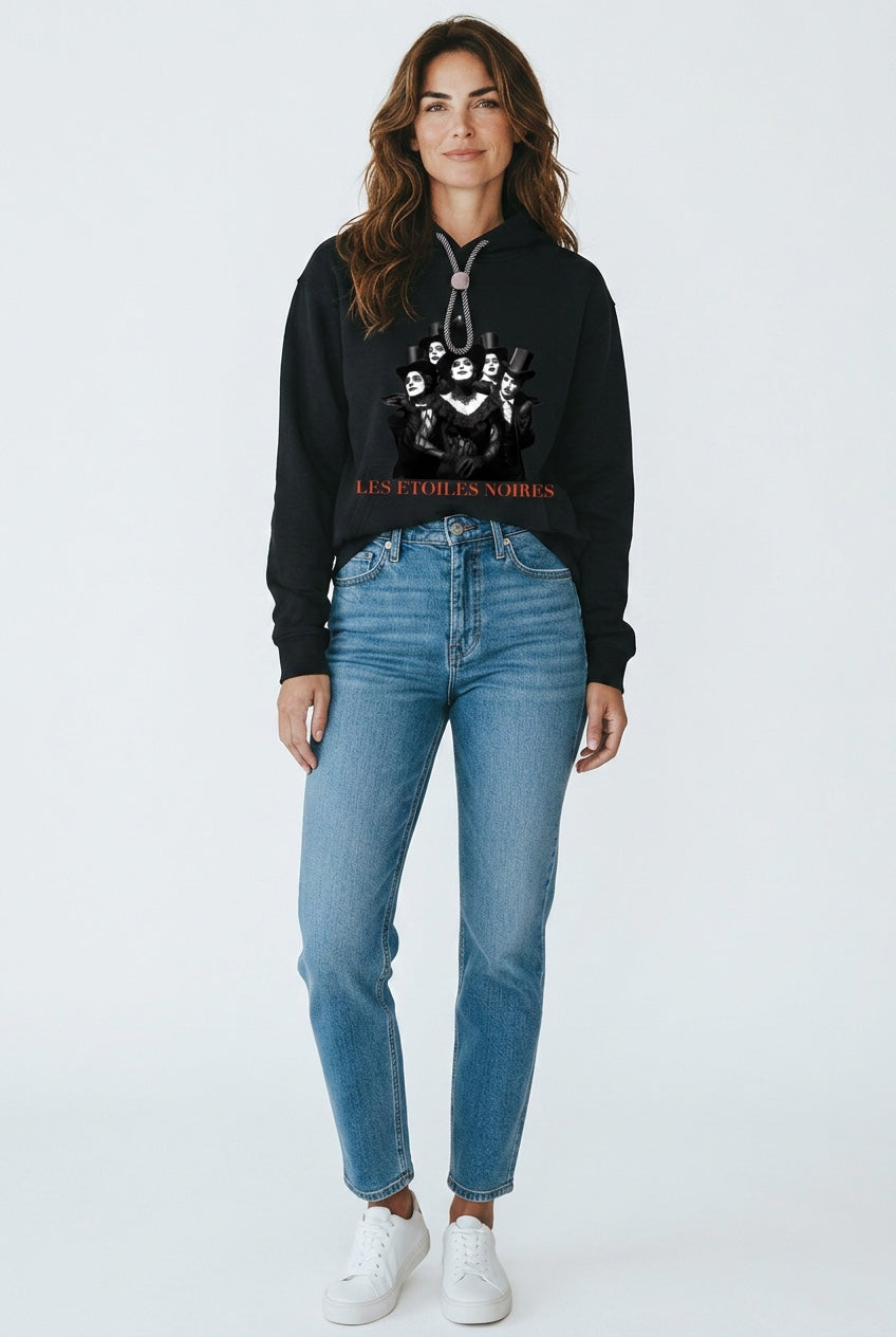 Oversized Fleece Hoodie — LES ÉTOILES NOIRES | Premium Noir Streetwear