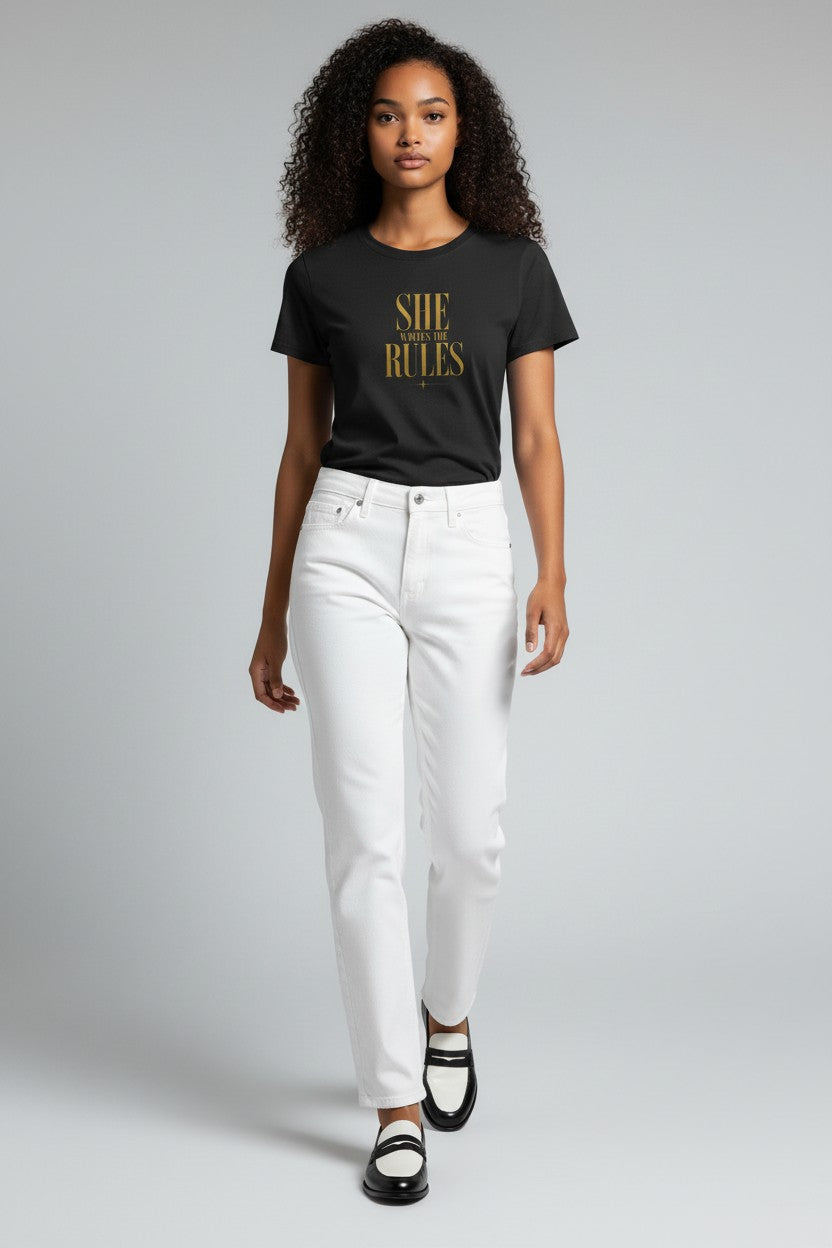 Women's Crewneck Tee shirt | SHE WRITES THE RULES | CONVERSATION COLLECTION