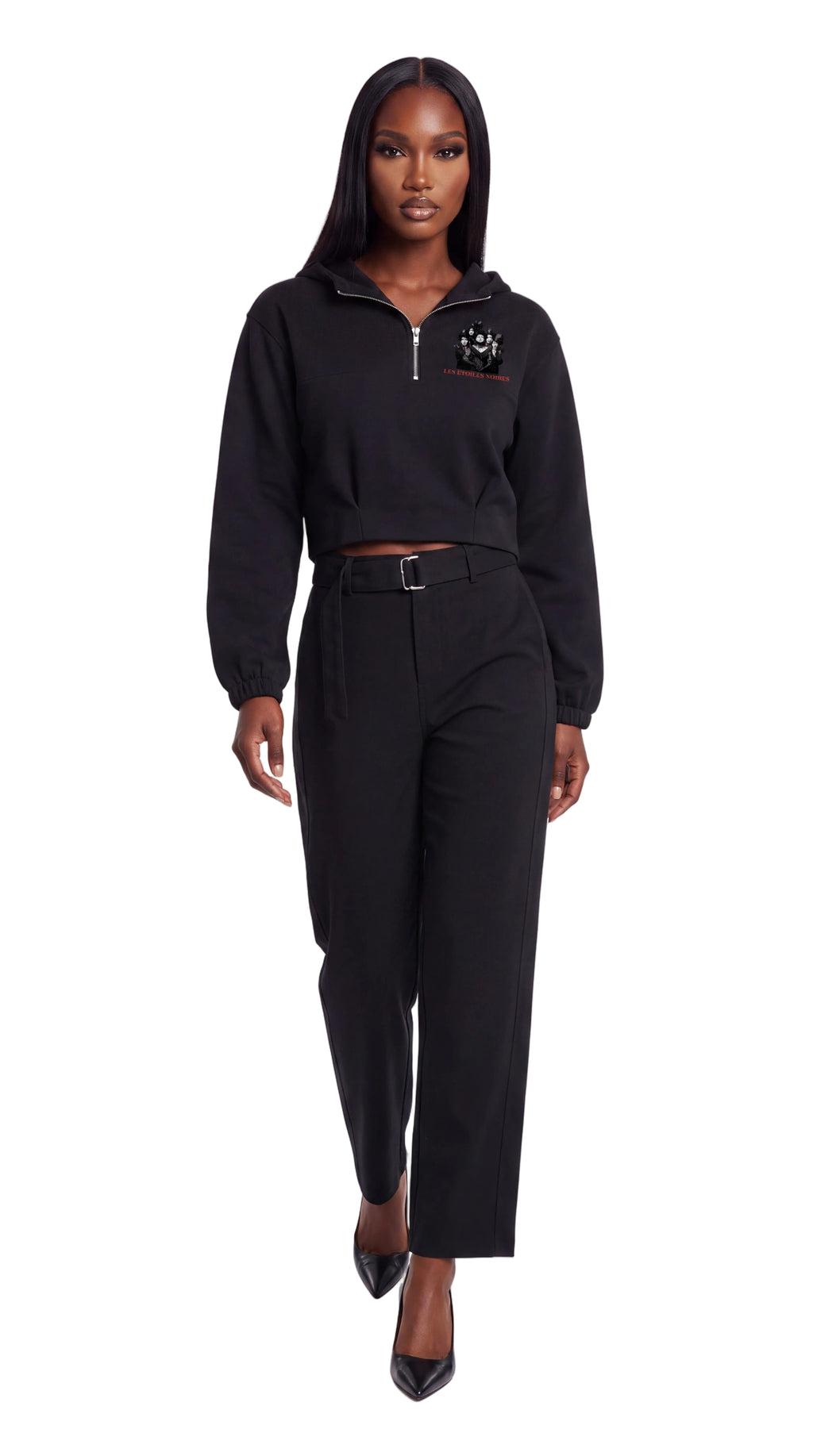 Women's Quarter-Zip Boxy Hoodie | LES ÉTOILES NOIRES