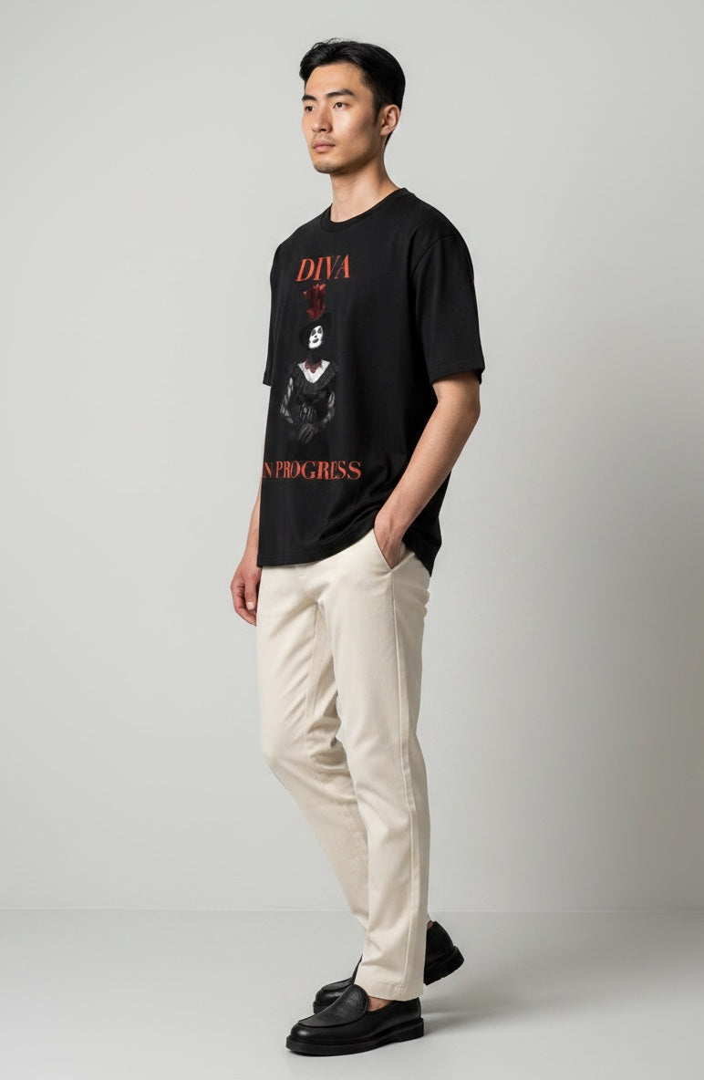 Earth Tone Heavyweight Tee — DIVA IN PROGRESS | Noir Aesthetic Streetwear