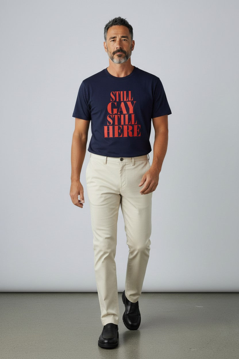 Crewneck Relaxed Fit Tee — STILL GAY STILL HERE | Gay Icon Collection