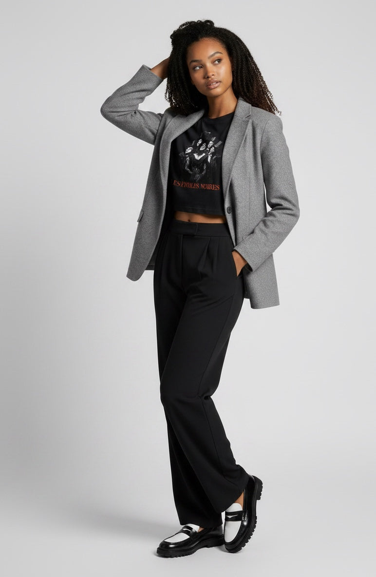 Fitted Crop Graphic Tee — LES ÉTOILES NOIRES | Theatre Aesthetic
