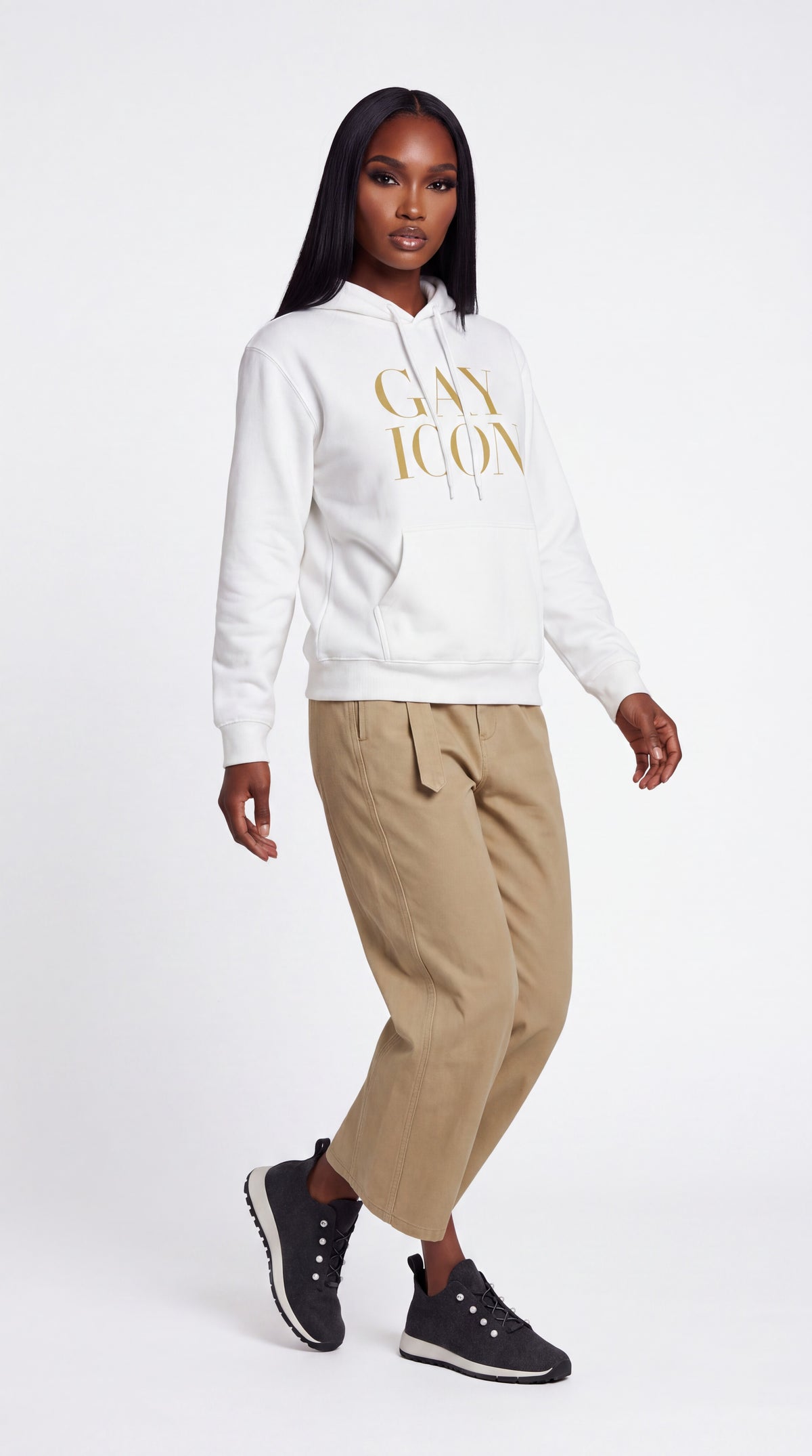 Unisex Heavyweight 100% Cotton Hoodie Gold Logo