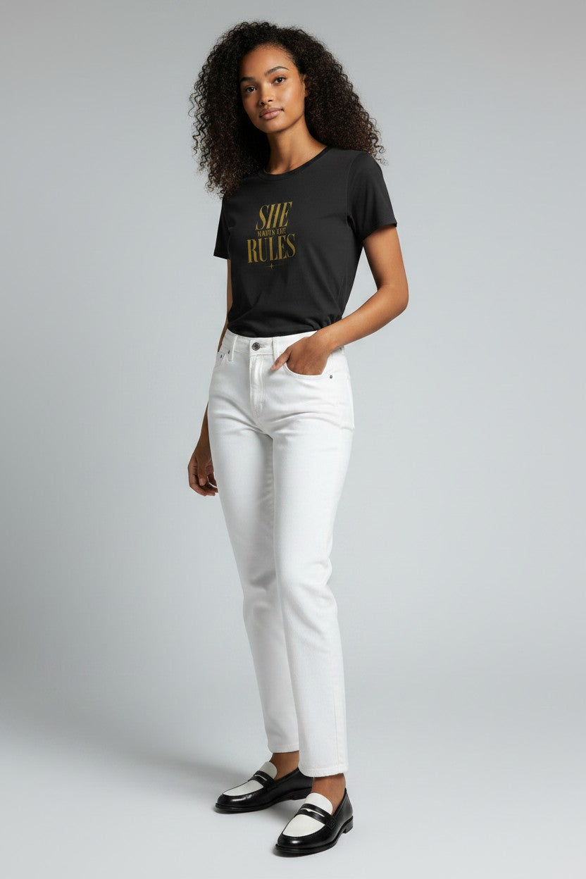 Women's Crewneck Tee shirt | SHE WRITES THE RULES | CONVERSATION COLLECTION