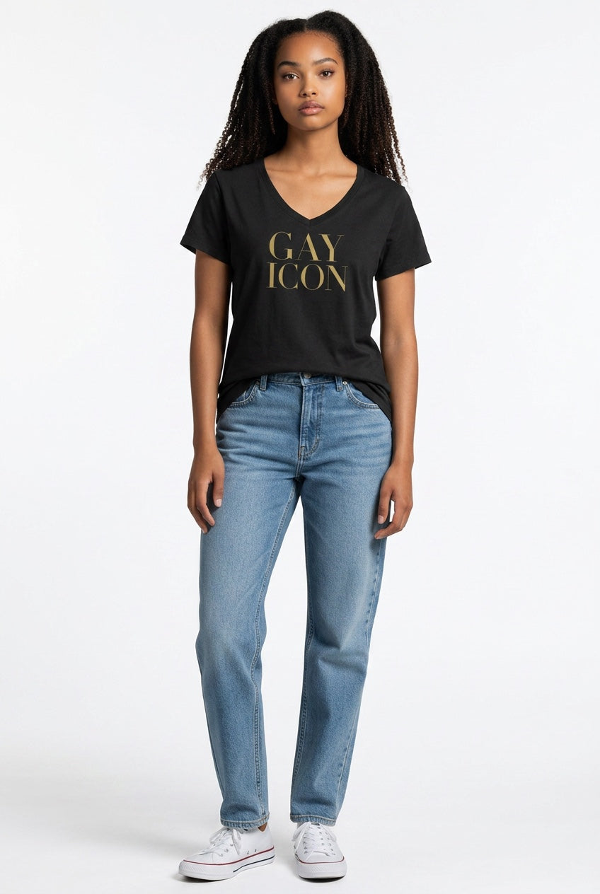 V-Neck Women's Tee — GAY ICON | Gay Icon Collection