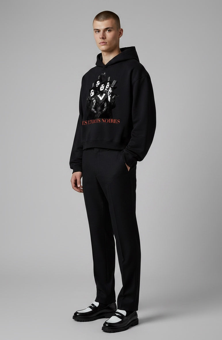 Cropped Unisex Hoodie — LES ÉTOILES NOIRES | Noir Aesthetic Streetwear