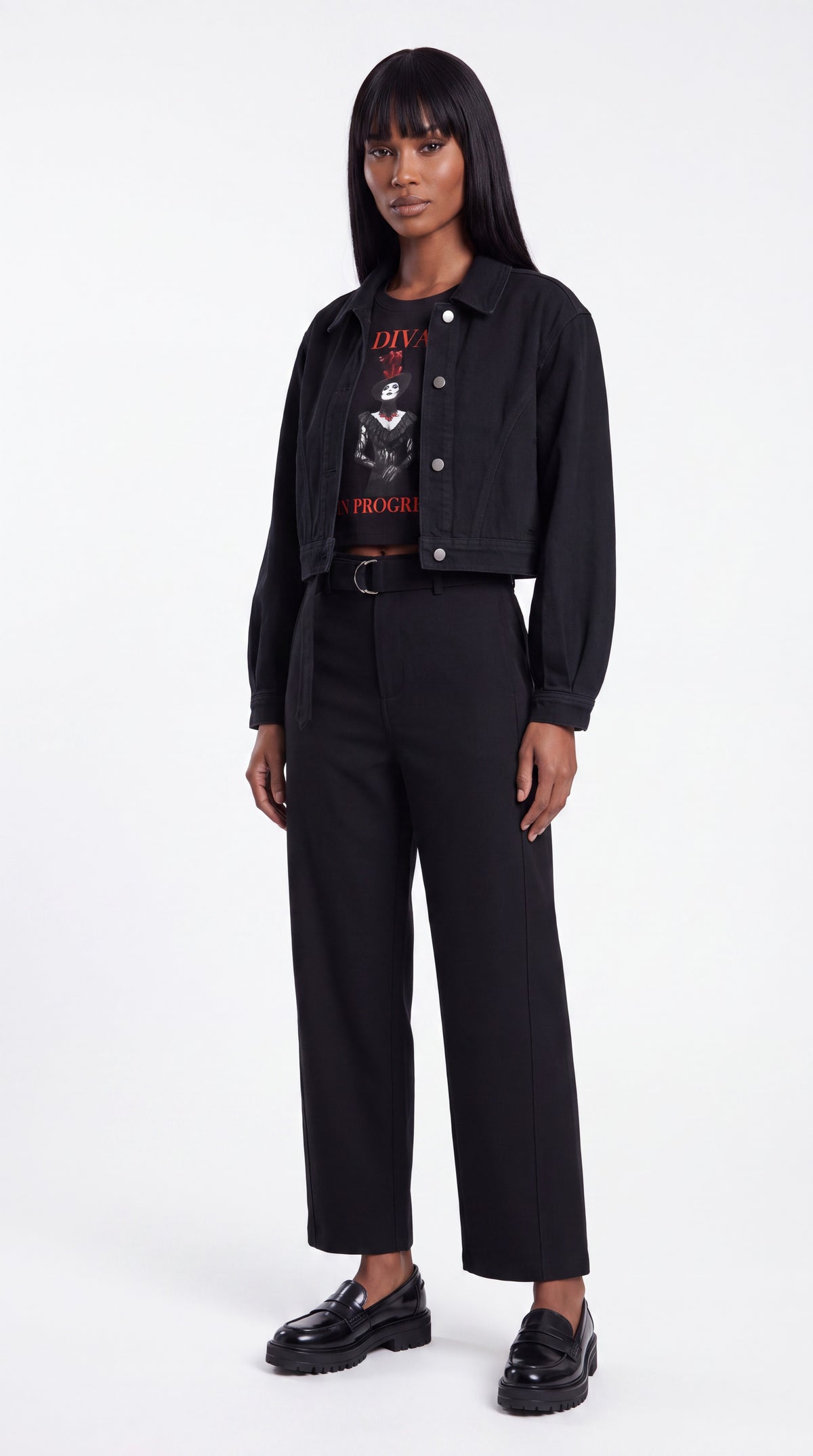 Women’s Crop Denim Jacket | LES ÉTOILES NOIRES