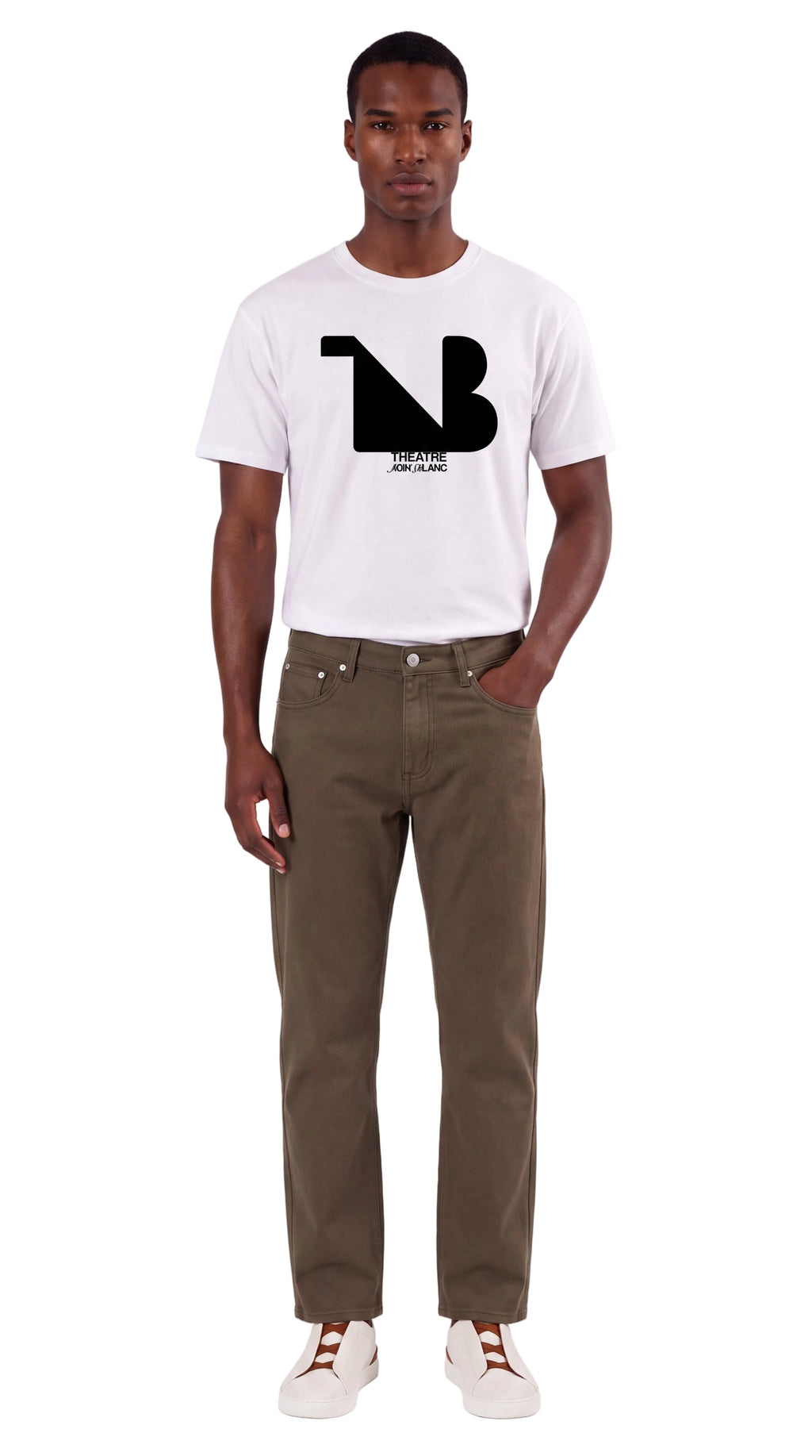 Unisex Seamless 100% Cotton Tee Black Logo