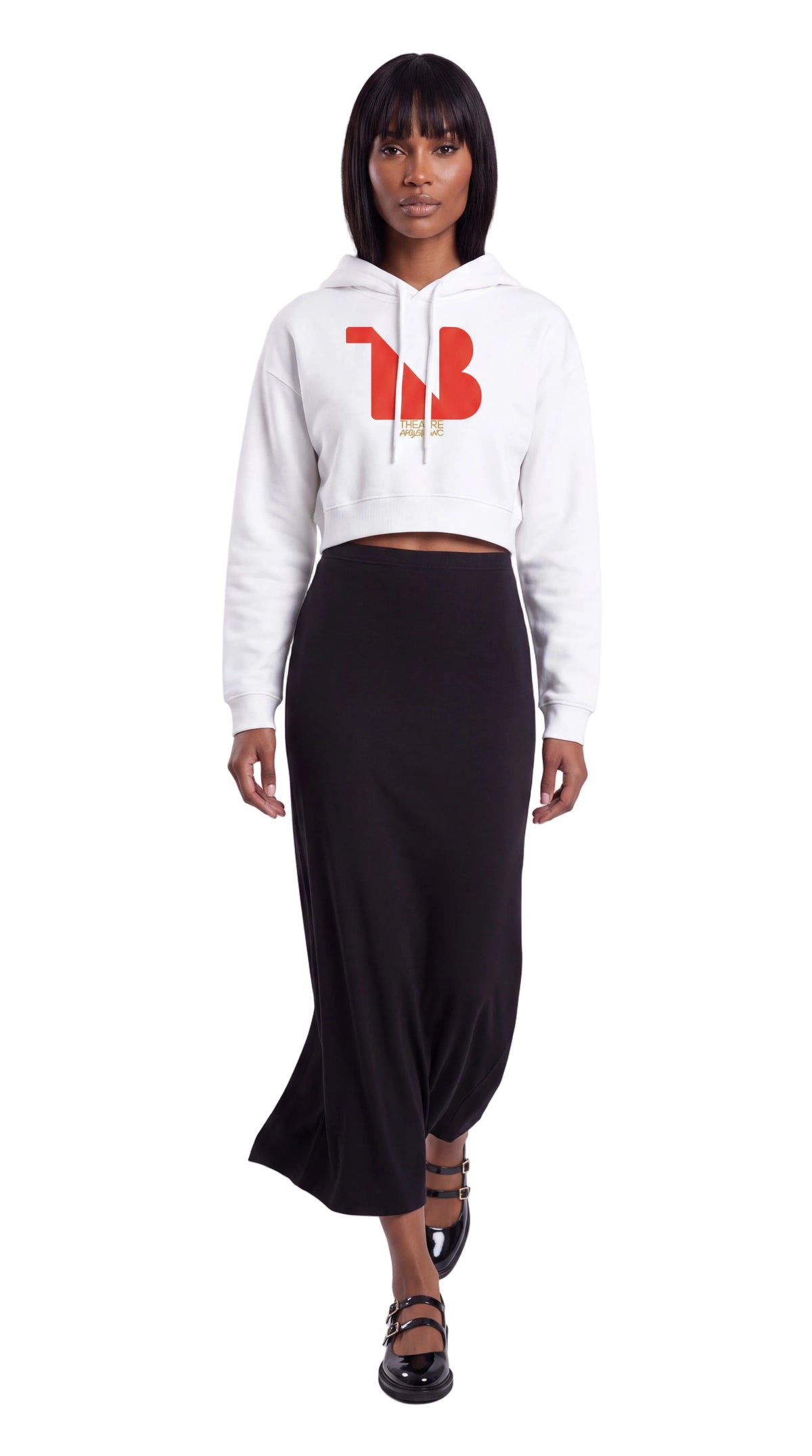 Women's Cropped Hoodie Red Logo