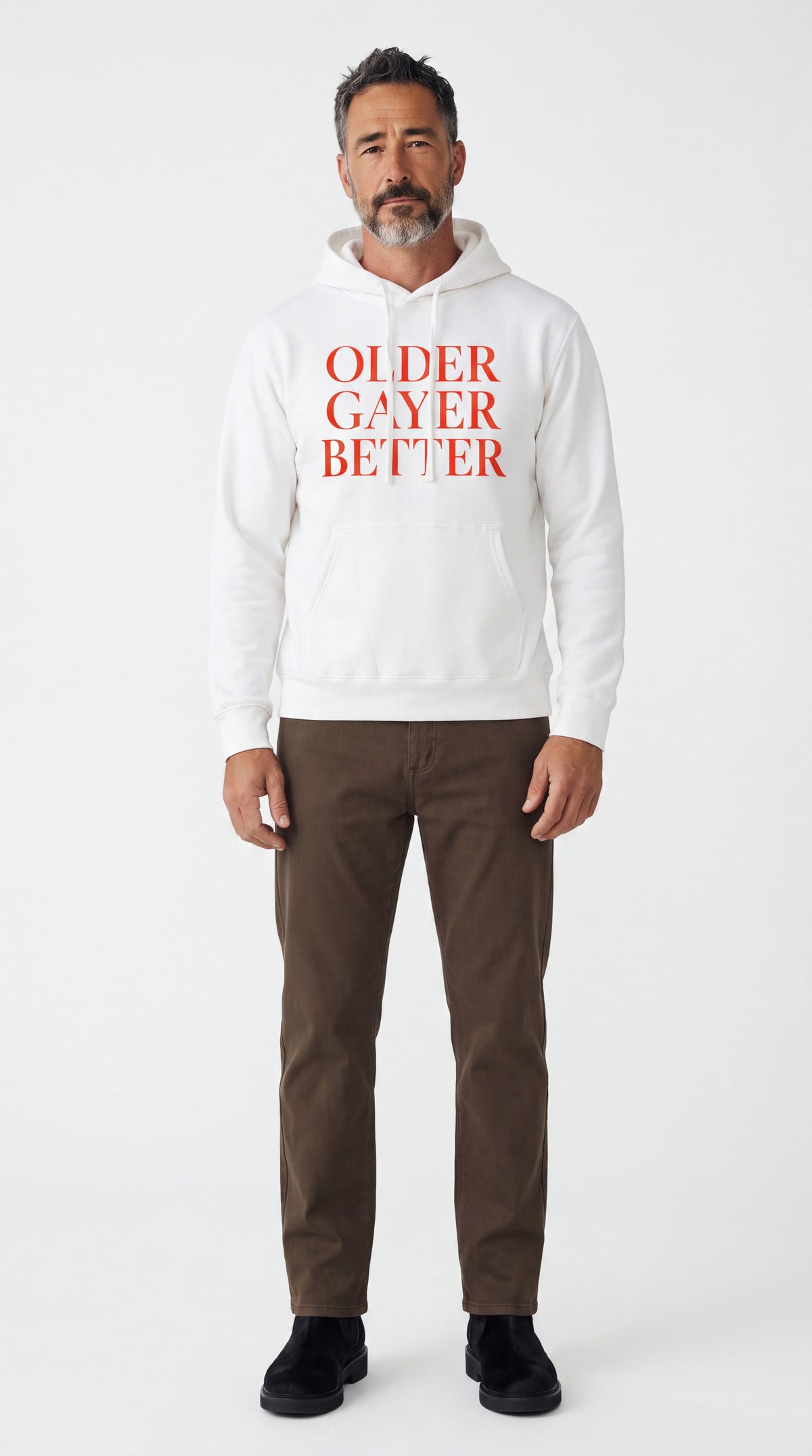 Unisex Heavyweight 100% Cotton Hoodie | OLDER GAYER BETTER
