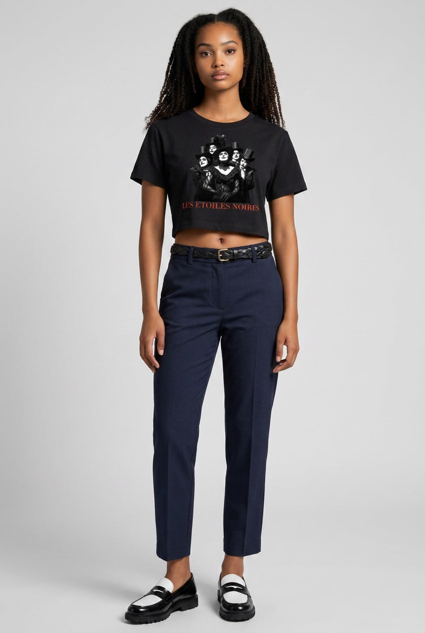 Fitted Crop Graphic Tee — LES ÉTOILES NOIRES | Theatre Aesthetic