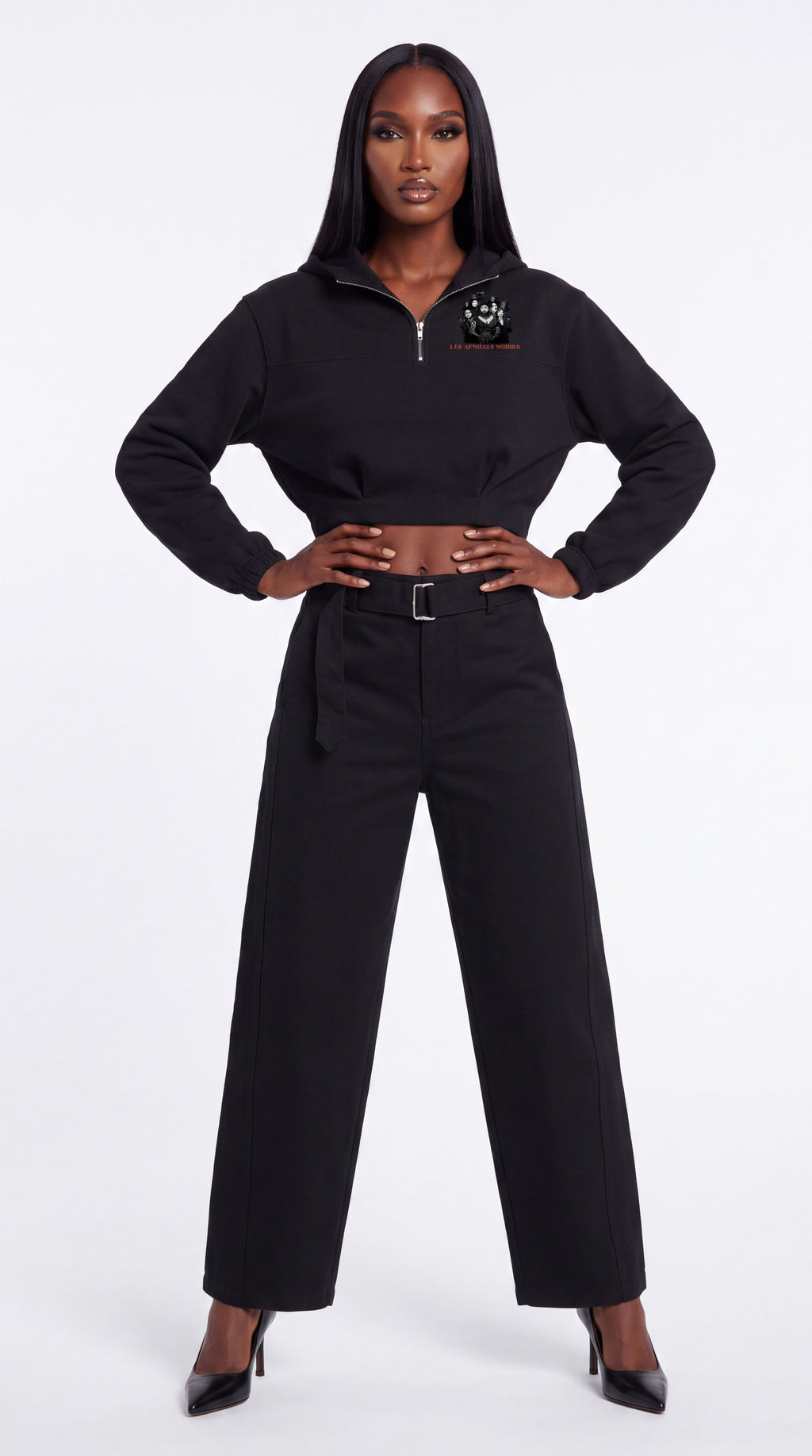 Women's Quarter-Zip Boxy Hoodie | LES ÉTOILES NOIRES