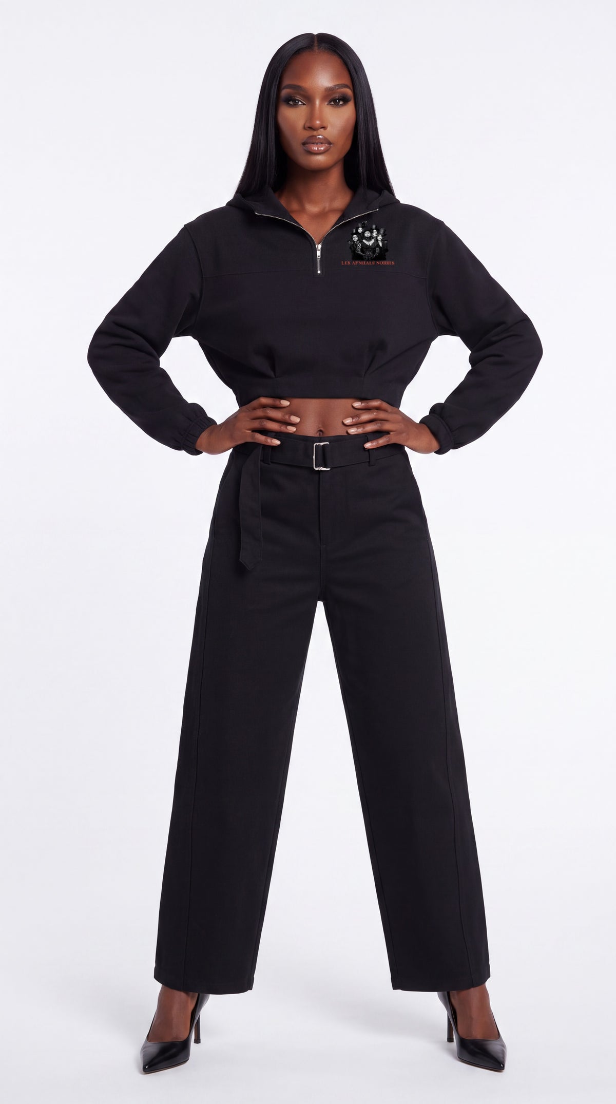 Women's Quarter-Zip Boxy Hoodie | LES ÉTOILES NOIRES