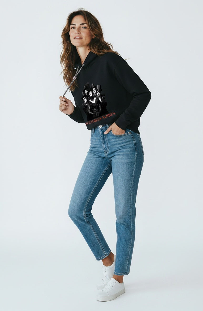 Oversized Fleece Hoodie — LES ÉTOILES NOIRES | Premium Noir Streetwear