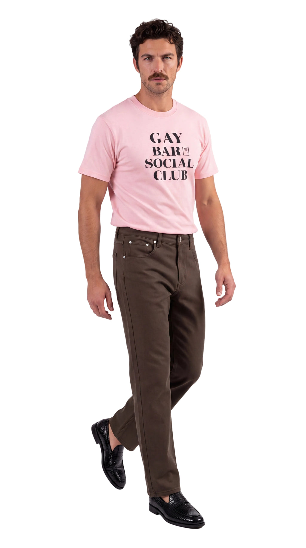 Unisex Seamless 100% Cotton Tee | GAY BAR SOCIAL CLUB Black Logo