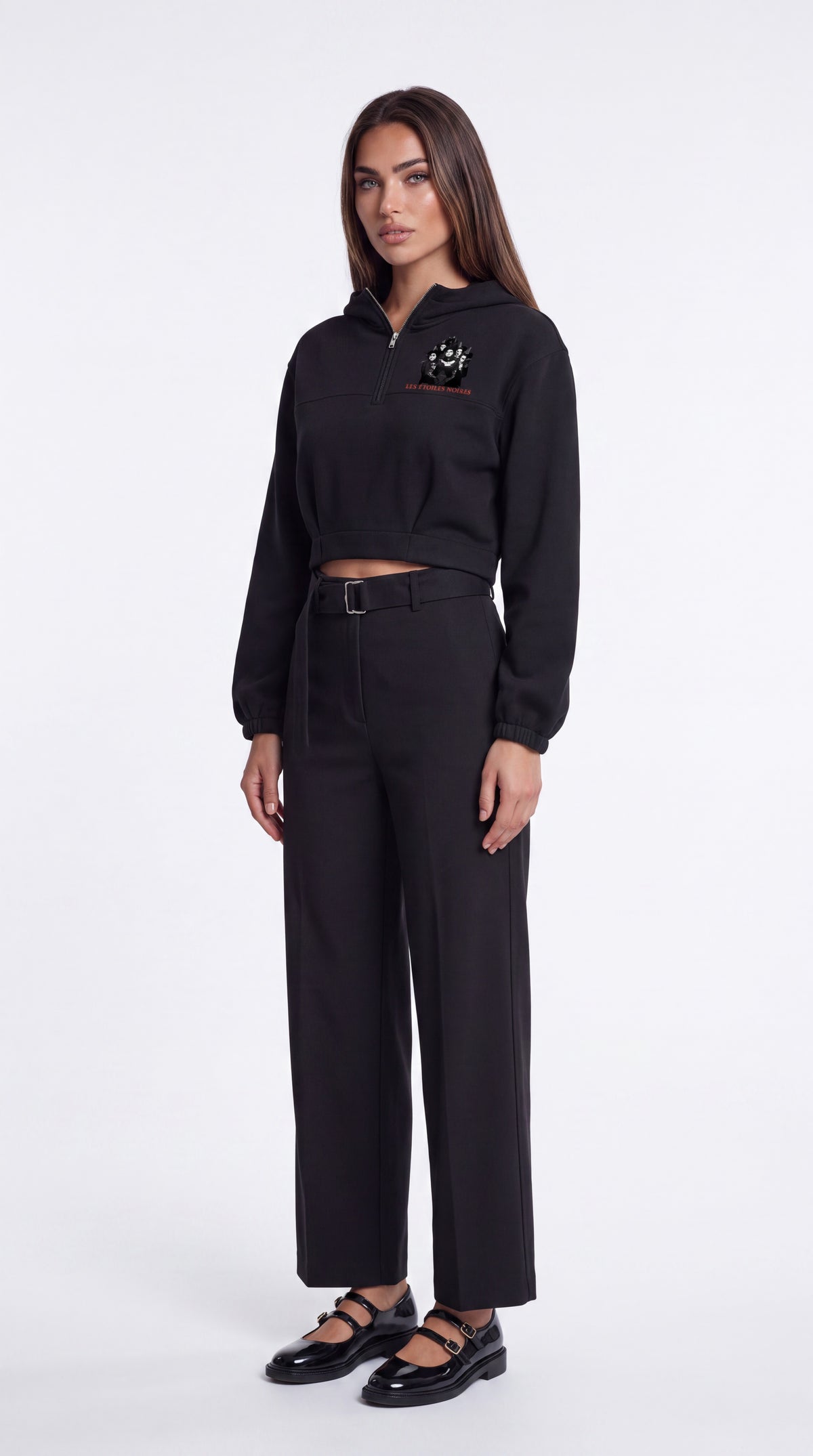 Women's Quarter-Zip Boxy Hoodie | LES ÉTOILES NOIRES
