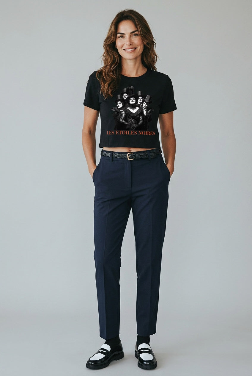 Fitted Crop Graphic Tee — LES ÉTOILES NOIRES | Theatre Aesthetic