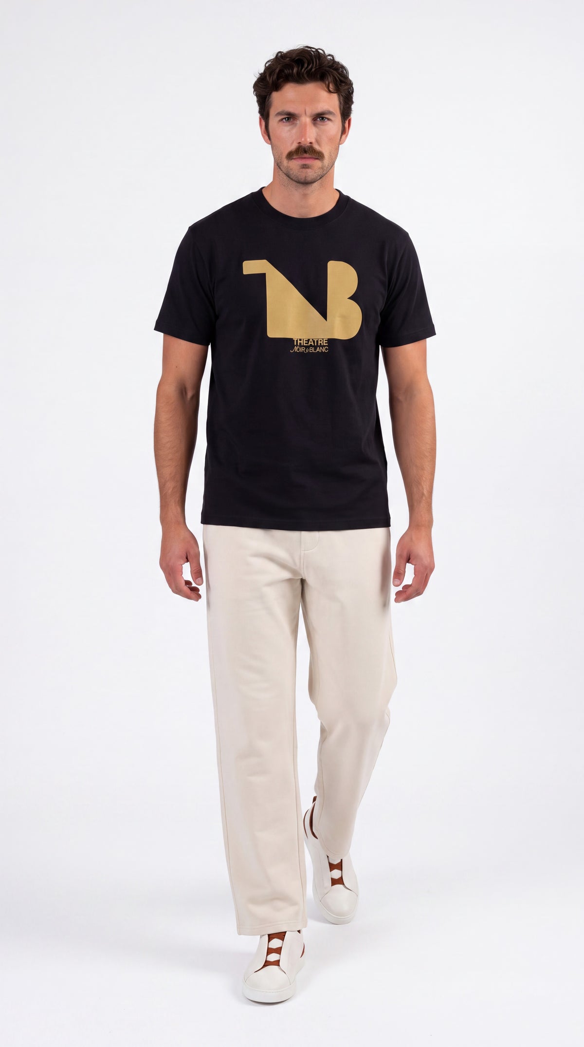 Unisex Seamless 100% Cotton Tee Gold Logo