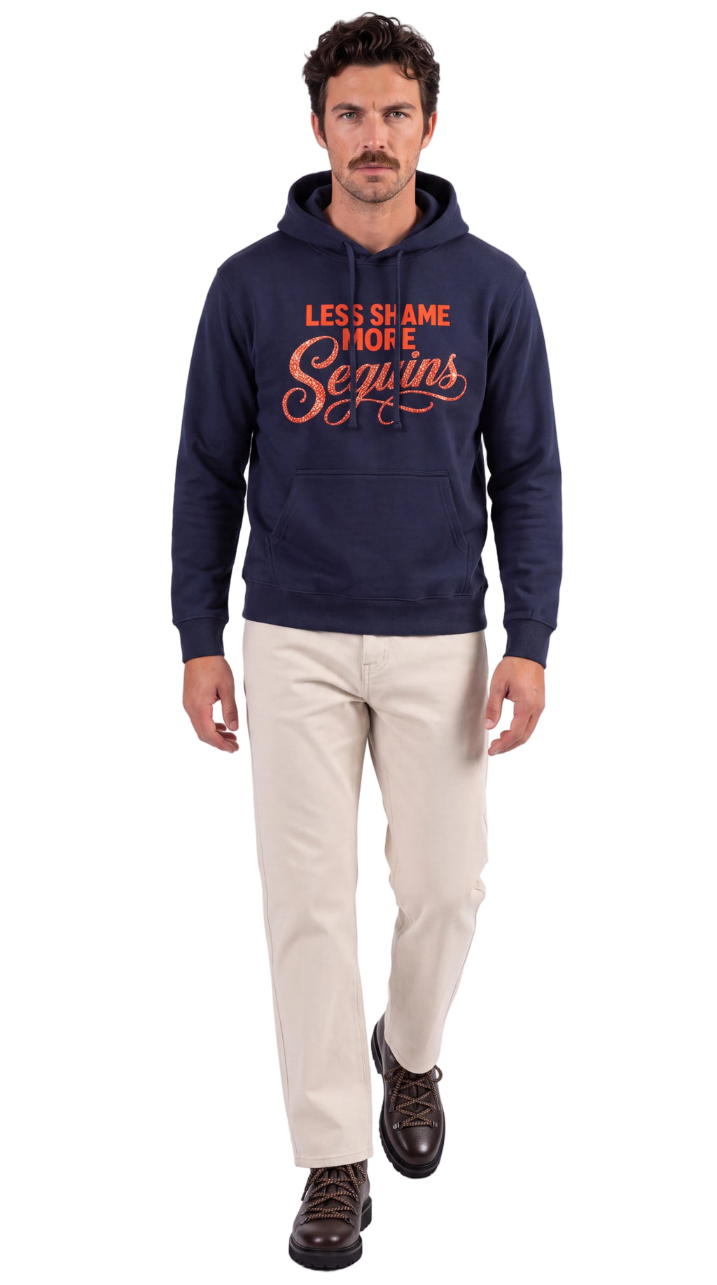 Unisex Heavyweight 100% Cotton Hoodie | LESS SHAME MORE SEQUINS
